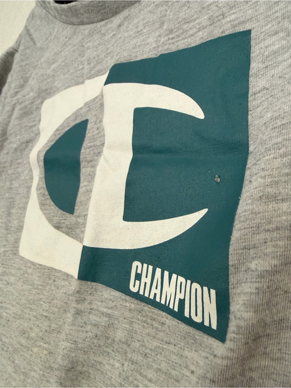 Champion Kids Boys Size 6 Gray Graphic Short Sleeve T-Shirt Crew Neck Heathered - Picture 5 of 9